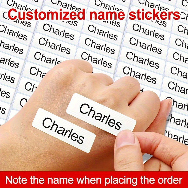 30/60/90/120/180 قطعة، ملصقات أسماء مخصصة، منتج حصري ملصقات شخصية، تلبي احتياجات تمييز المنزل، مقاومة للماء، لا تتلاشى، مقاومة للتمزق، أكثر متانة، جميعها باللون الأبيض