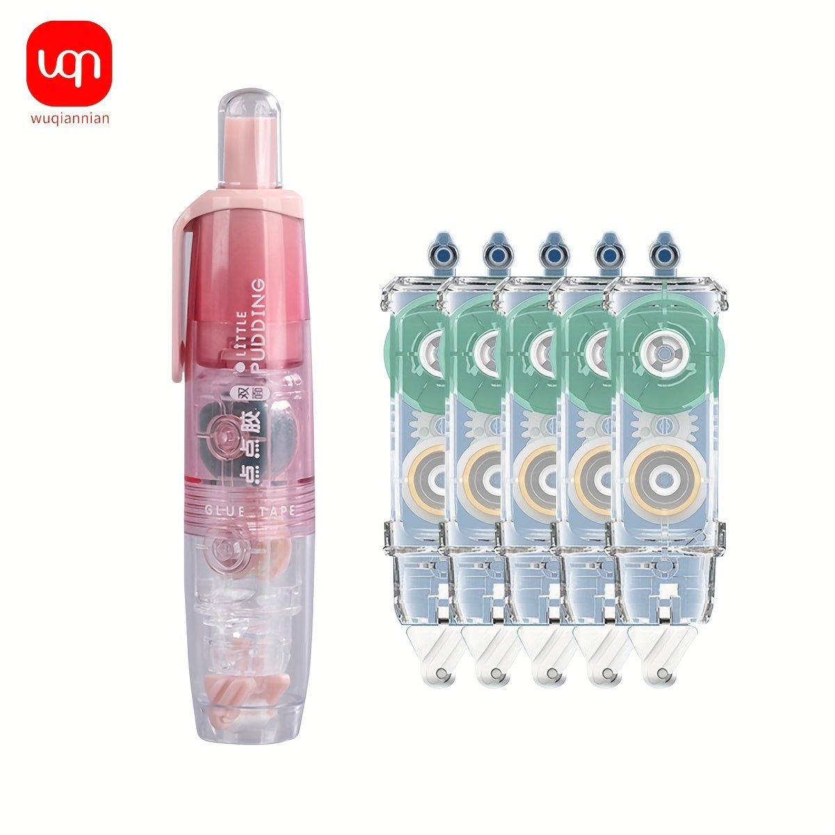 5 قطع من الشريط اللاصق القوي ذو الوجهين مع موزع - طول 5 أمتار، عرض 6 مم، مادة PET للسكرابوكينغ، الحرف اليدوية والاستخدام المكتبي - خيارات الأحمر، الأخضر، البيج، الأزرق، الشفاف، شريط السكرابوكينغ | رؤية واضحة للعبوة | أداة حرفية عملية