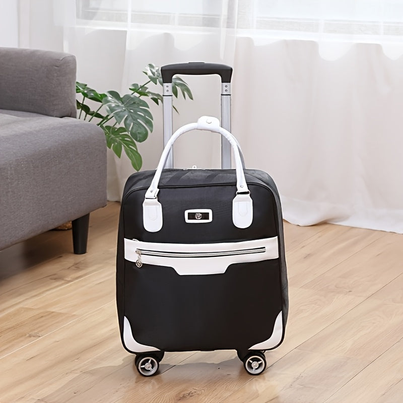 حقيبة سفر قابلة للطي بسعة كبيرة للسفر في الهواء الطلق مع 4 عجلات ومقبض تلسكوبي متين وخفيف الوزن لحمل الحقائب للرجال والنساء