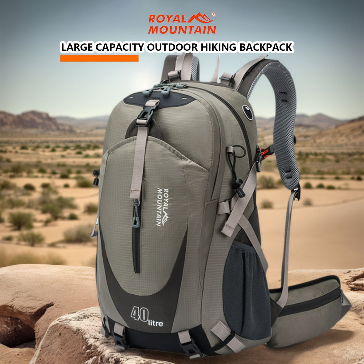 1 قطعة حقيبة ظهر للتنزه الخارجي سعة 40 لتر، متعددة الطبقات وتسمح بالتهوية لتخفيف الضغط، عالية الجودة مع أحزمة كتف قابلة للتعديل بحرية، مناسبة للتخييم البري ورحلات العائلة والتنزه في الهواء الطلق، حقيبة ظهر للرجال