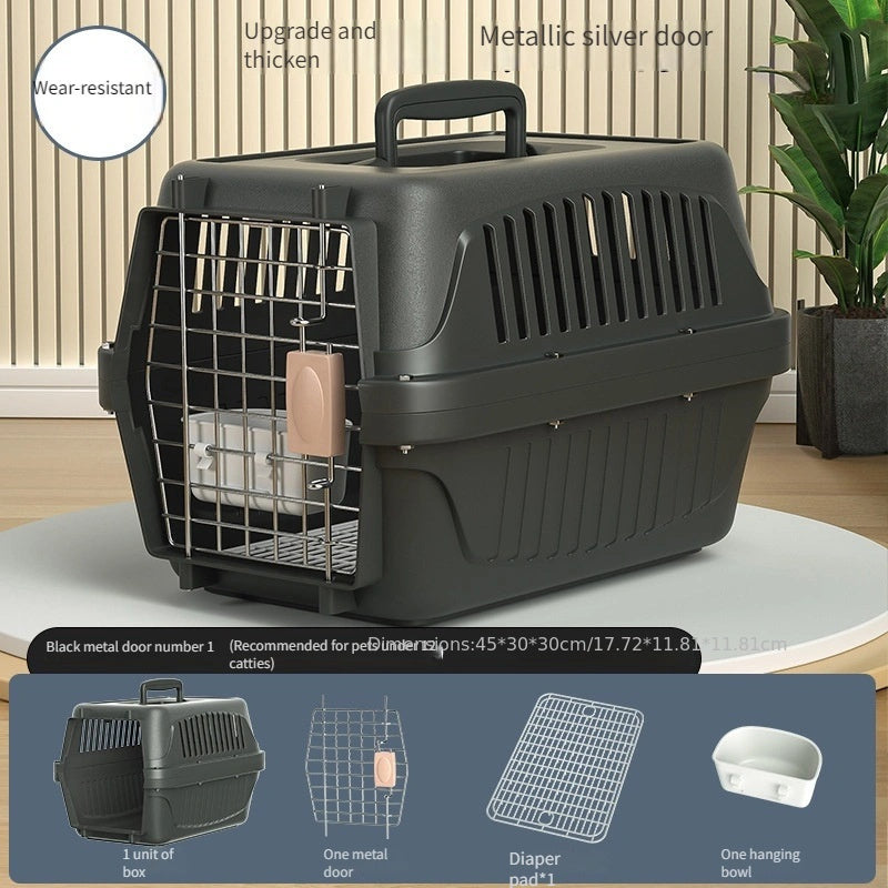 حامل سفر للحيوانات الأليفة بتصميم بلاستيكي متين مع تصميم تهوية متعدد الغرف ومقابض مريحة وأقفال آمنة - حاوية صغيرة للحيوانات الأليفة معتمدة من قبل شركات الطيران للسفر بالهواء، حامل للحيوانات الأليفة، راحة الحيوانات الأليفة، إكسسوار حيوانات الأليفة الحديثة،