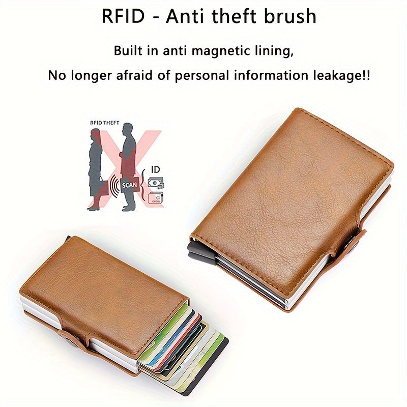 حافظة بطاقات للرجال، محفظة صغيرة مينيماليست، حامل بطاقات بمشبك