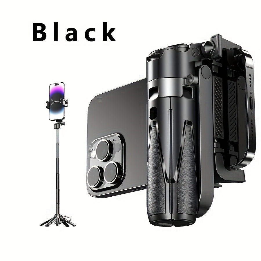 عصا سيلفي تلسكوبية مقاس 16 بوصة مع جهاز تحكم لاسلكي، حامل ثلاثي للهاتف الذكي، دوران 360 درجة، تمديد بنقرة واحدة، مقبض على طراز DSLR، مقاومة للماء من ABS، بطارية ليثيوم قابلة لإعادة الشحن - مثالية للمحاضرات والسفر والمشي لمسافات طويلة والبث المباشر والتصوي