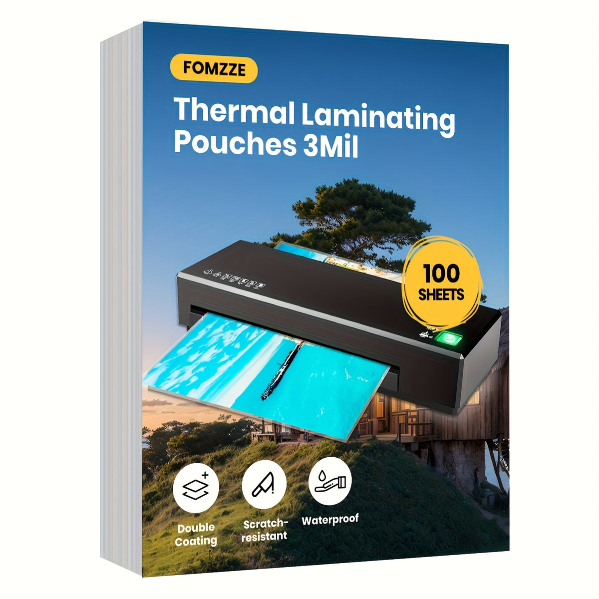 أظرف لاميناشن حرارية فاخرة، مقاس 22.1 سم × 30.99 سم / حجم الرسالة / 3 ميل، تتسع لأوراق بحجم 21.59 × 27.94 سم لمصفف ملفات الصور