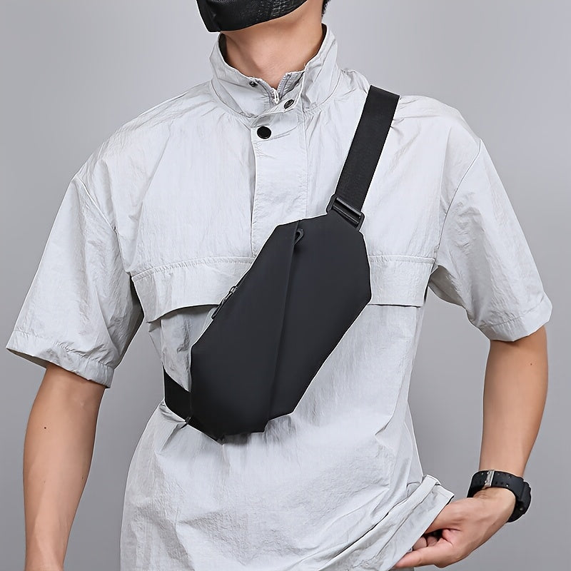 حقيبة كتف واحدة للرجال، حقيبة صدر رياضية خارجية، حقيبة سفر رجال من جلد PU.