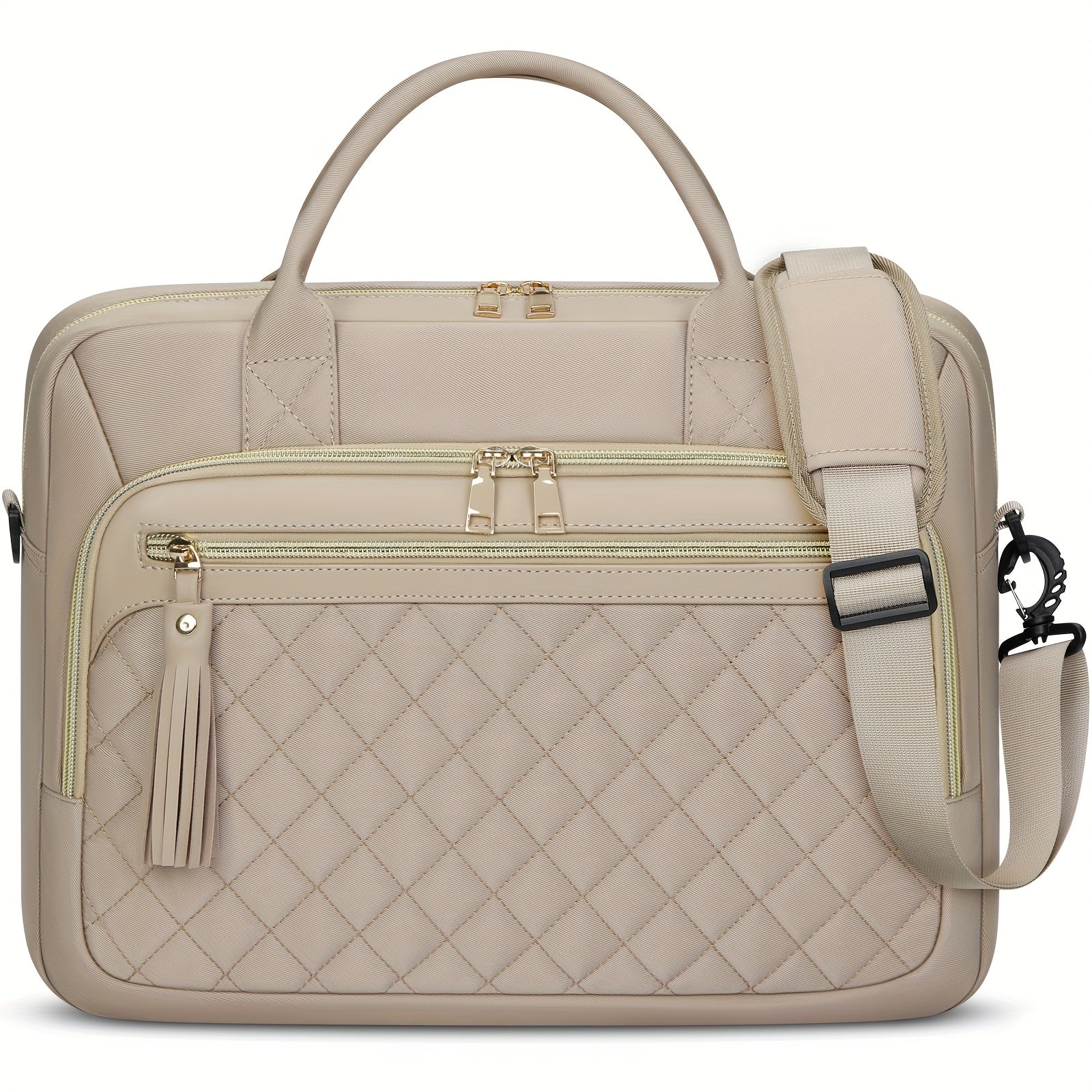 حقيبة كمبيوتر محمول نسائية من رينسمور بحجم 17 بوصة بسعة كبيرة، مناسبة للعمل والدراسة والتنقل في المكتب والجامعة، بلون الخاكي.