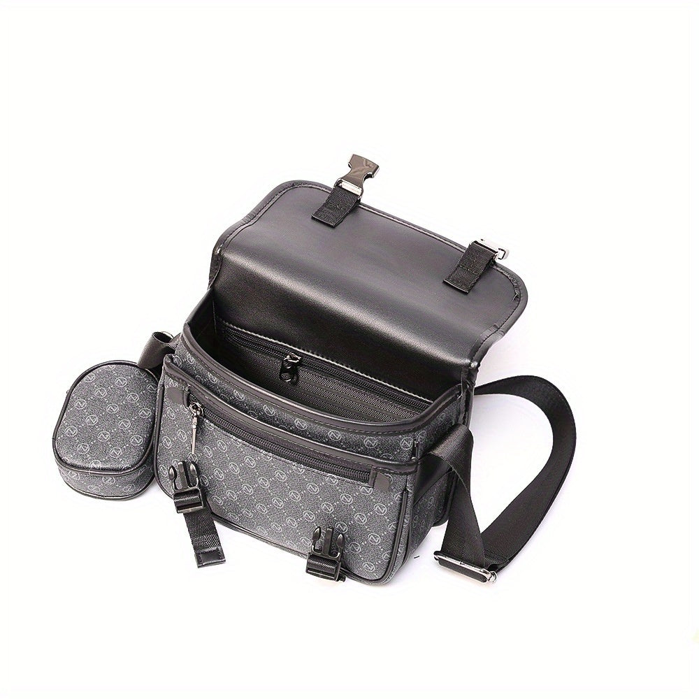 حقيبة رسول رجالية 2025 جديدة وحقيبة كروس للدراجات بحزام قابل للتعديل، عدة أقسام - أسود أنيق للاستخدام اليومي والعمل والسفر