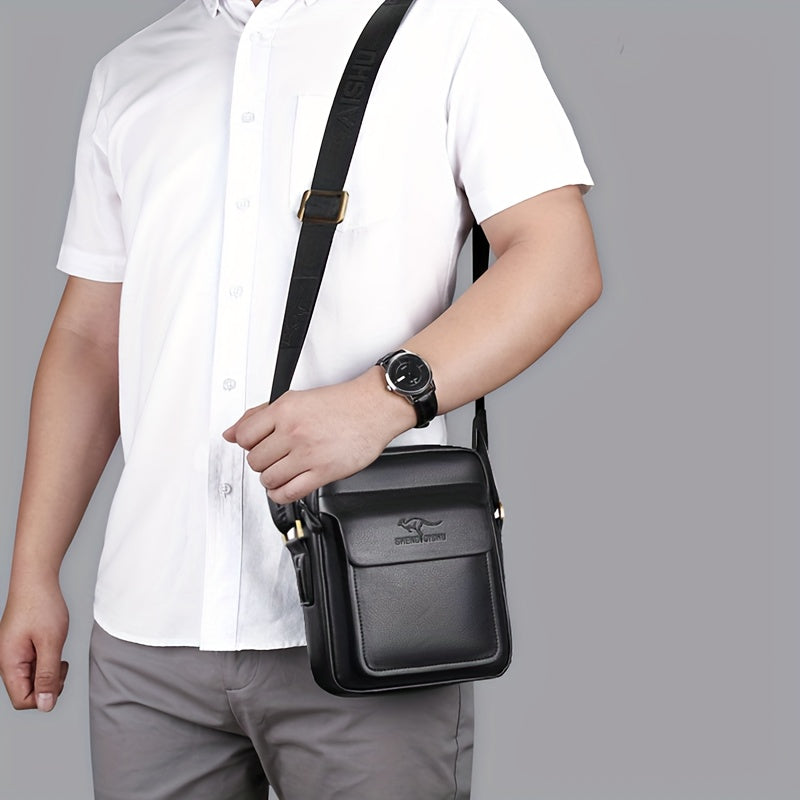 حقائب كروس بودي رجالية فاخرة وموضة مباشر من المصنع - حقيبة سوءرة جديدة عالية الجودة مع جيب لزجاجة ماء، حقيبة رسول واسعة الحجم، حقيبة بريفكيس عمودية وحقائب كروس بودي متعددة الأقسام باللون الأسود/البني (مثيرة)