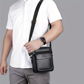 حقائب كروس بودي رجالية فاخرة وموضة مباشر من المصنع - حقيبة سوءرة جديدة عالية الجودة مع جيب لزجاجة ماء، حقيبة رسول واسعة الحجم، حقيبة بريفكيس عمودية وحقائب كروس بودي متعددة الأقسام باللون الأسود/البني (مثيرة)