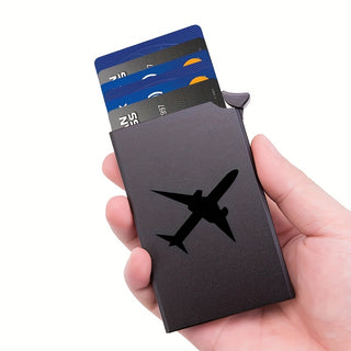 محفظة رجالية وغطاء فلاش البطاقات، محفظة مضادة للسرقة، تدعم حماية RFID، 4 أنماط من الطائرات الرائعة، صندوق بطاقة ائتمان رفيع للأعمال، مناسب للرجال والنساء، حافظة بطاقة بنكية رقيقة من الألومنيوم، مع حماية RFID