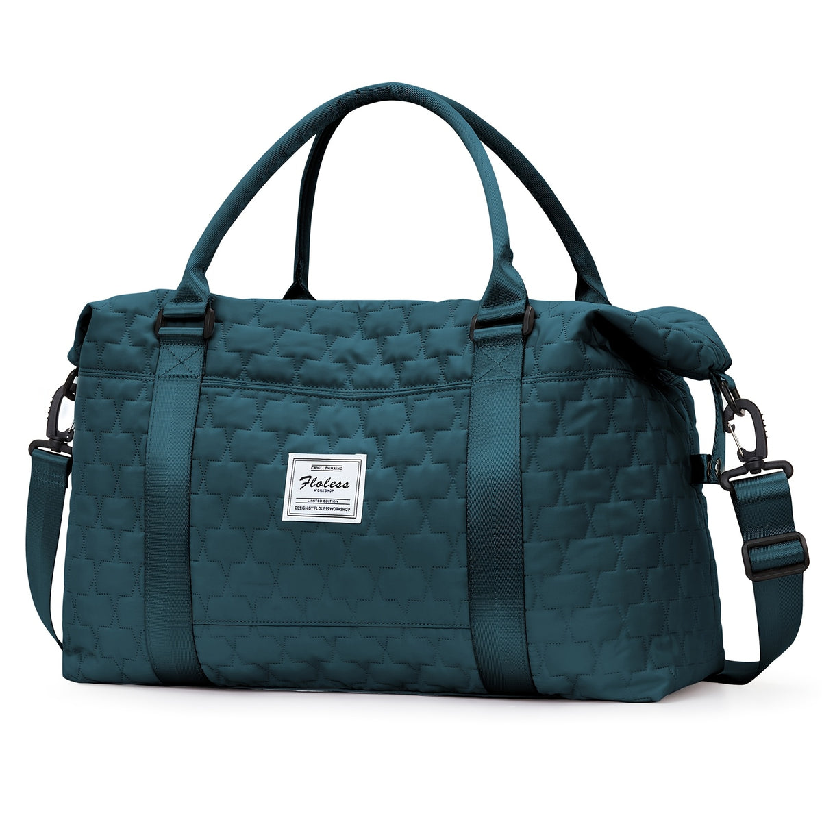 حقيبة السفر الكبيرة للسيدات - نايلون متين مع نسيج مبطن، أشرطة كتف قابلة للفصل، أقسام رطبة/جافة، ومقبض للنقل في الصالة الرياضية، الرحلات القصيرة، والسفر الجوي، حقيبة رياضية، حقائب الإجازة، تصميم نسيج مبطن، إغلاق آمن بسحاب