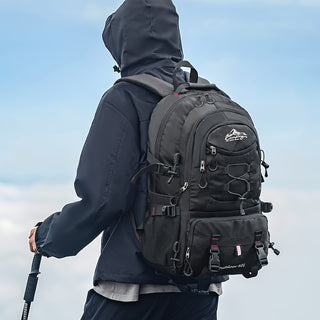 حقيبة ظهر لكلا الجنسين - مادة نايلون متينة، أحزمة كتف قابلة للتعديل، إغلاق برباط، وبطانة بوليستر - مناسبة للمشي في الهواء الطلق والتخييم والسفر المغامر