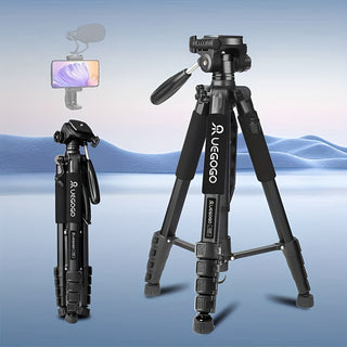 ترايبود احترافي من سبائك الألومنيوم UEGOGO، ارتفاع قابل للتعديل، رأس بانورامي 360 درجة، توافق مع كاميرات SLR والهواتف المحمولة، حامل قوي