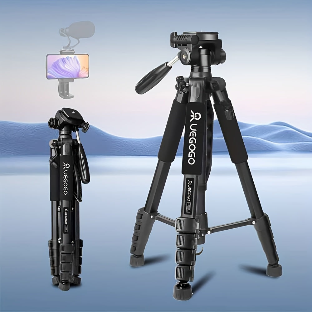 مجموعة ثلاثية القوائم لتصوير الهواتف المحمولة الاحترافية، بطول 74 بوصة، مصممة لتصوير الفيديو، تعتمد على استقرار قوي وذات سعة تحمل عالية، مع حقيبة تخزين محمولة مجانية.