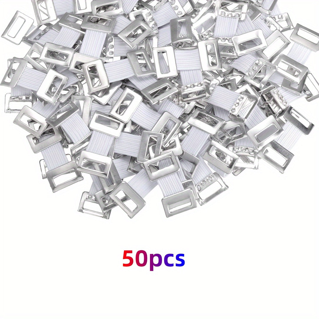 50 قطعة من مشابك لف الضمادات المرنة - بوليستر متين، مشابك معدنية مطاطية لمعدات ومستلزمات الرياضة