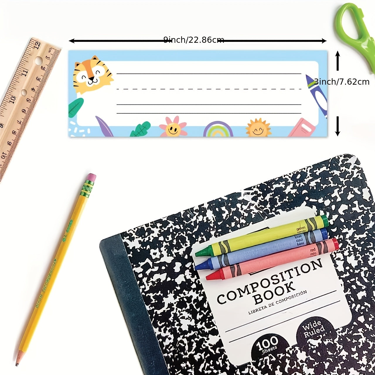 50 قطع / 100 قطع بطاقات اسم مخصصة للعودة إلى المدرسة للمكتب - بطاقات اسم ملونة لمكاتب الطلاب - تسميات مكتب الفصل والمكتب، تسميات المعلم وتسميات خزانة التخزين، تسميات الفصول الدراسية والقرطاسية