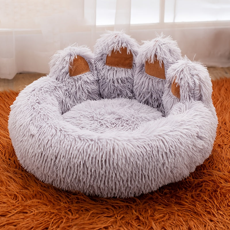 سرير أربعة فصول للحيوانات الأليفة على شكل مخلب، مناسب للكلاب والقطط من الصغيرة إلى الكبيرة جدًا - ناعم ومريح، قاعدة غير قابلة للانزلاق، تصميم دائري للأريكة، راحة قصوى، سرير مريح للحيوانات الأليفة | سرير زخرفي للحيوانات الأليفة | حصيرة حيوانات أليفة غير قا