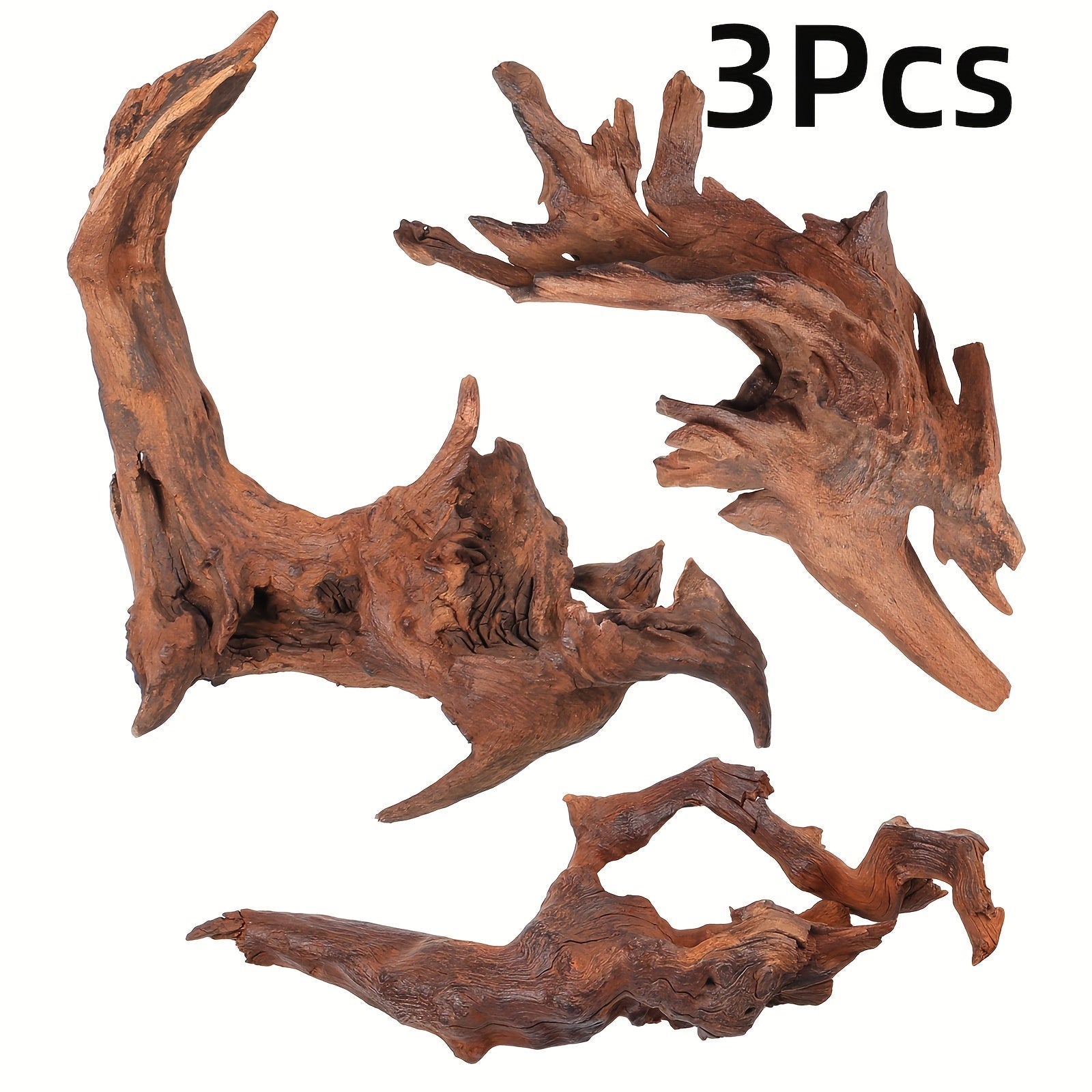 15.24-25.4 سم 3 قطع / "17.78-35.56 سم 2 قطعة - خشب طبيعي للزينة في الحوض، أفرع خشبية كبيرة للمياه العذبة لأسماك أو الزواحف، خشب موباني لعرض الأسماك المائية أو الزواحف