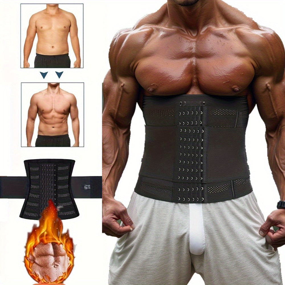 حزام ضغط البطن القابل للتعديل للرجال - دعم الخصر المسامي للرياضة واللياقة البدنية وتشكيل الجسم، حزام الخصر المسامي بتصميم حزام متقاطع، مثالي للأنشطة الخارجية والارتداء اليومي، تشكيل الخصر | تصميم حزام متقاطع | مادة مسامية