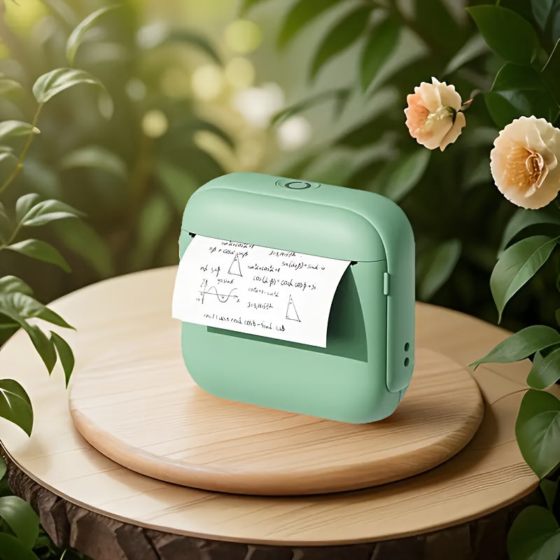 VAPOPO طابعة صور ميني لاسلكية محمولة - قابلة لإعادة الشحن عبر USB، طابعة حرارية أحادية اللون لاسلكية للمذكرات والملاحظات والهدايا | بدون حبر، طباعة نصوص، مسح صور، فن الجرافيتي، قارئ رمز QR، تصميم مدمج باللون الأرجواني والأبيض، طباعة لاسلكية | طابعة مدمجة