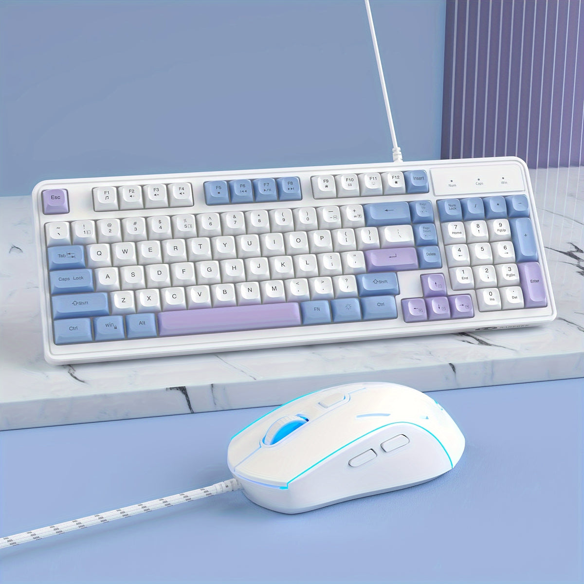 لوحة مفاتيح وفأرة الألعاب بتقنية RGB، لوحة مفاتيح مضاءة وفأرة الألعاب MageGee GK980 بوصلة سلكية، لوحة مفاتيح للكمبيوتر وفأرة بدقة قابلة للتعديل للكمبيوتر/ سطح المكتب/ ماك