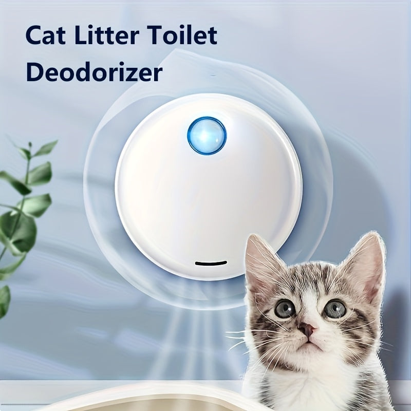 مزيل رائحة فضلات القطط الذكي - مزيل رائحة المرحاض الأوتوماتيكي للحيوانات الأليفة مع LED أزرق، سهل التنظيف، غطاء صندوق فضلات القطط، إزالة فضلات الحيوانات الأليفة | صندوق فضلات القطط الحديث | غطاء فضلات القطط الأنيق