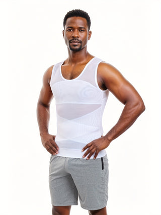 سترة تشكيل البطن المرنة للرجال - تنفس شبه شفافة ضيقة لتقليل الوزن وتحديد الجذع ودعم الوضعية، ملابس لجميع الفصول، غسل يدوي فقط، مدرب الخصر، دعم الوضعية، تشكيل أنيق