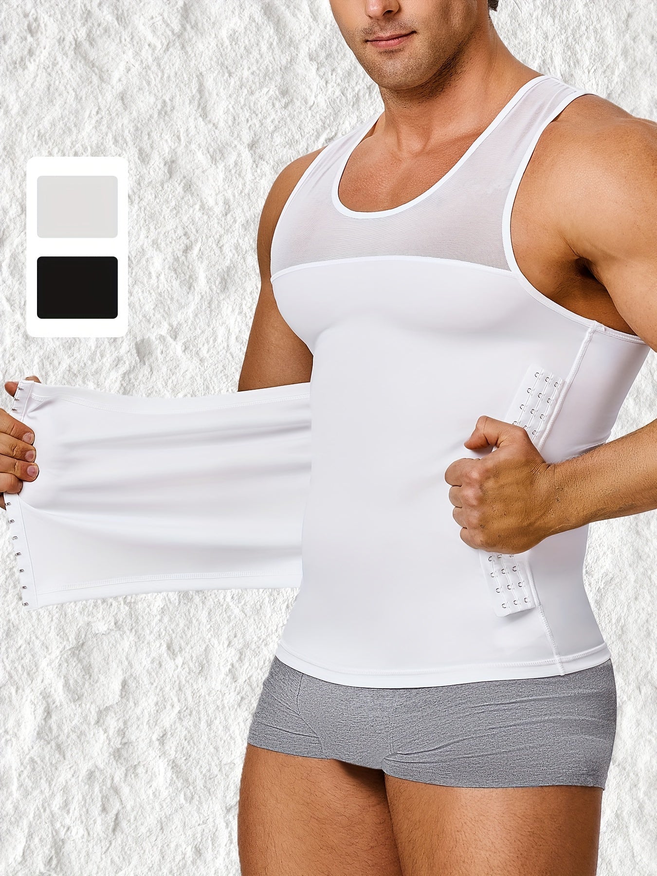 تي شيرت رجالي للتنحيف، صنعكو، شبكة قابلة للتنفس، رقبة مستديرة، بدون أكمام، نايلون، لون صلب، محبوك، ستايل كاجوال، مناسب لجميع الفصول