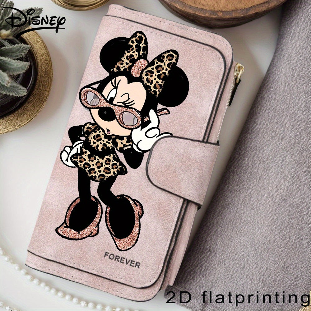 محفظة بسحاب بتصميم مينى ماوس مع طباعة مسطحة ثنائية الأبعاد - فتحة بطاقات متعددة، تصميم أنيق، مثالي للعمل والمنزل، هدية مثالية للعطلات، إكسسوار للمكتب | تصميم لطيف | محفظة بسحاب، وسادة ماوس