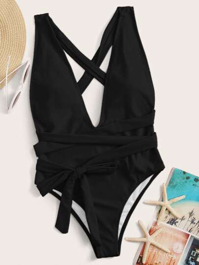 مايوه حريمي قطعة واحدة Swim ملابس سباحة قطعة واحدة مكشوف الظهر