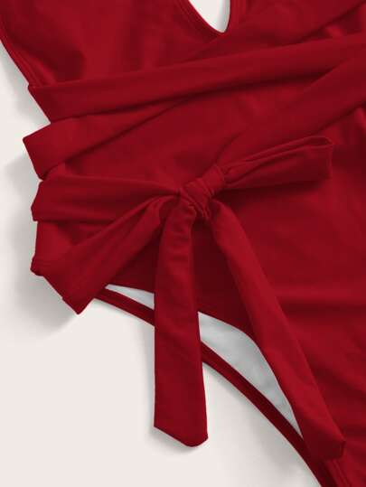 مايوه حريمي قطعة واحدة Swim ملابس سباحة قطعة واحدة بعنق عميق متقاطع