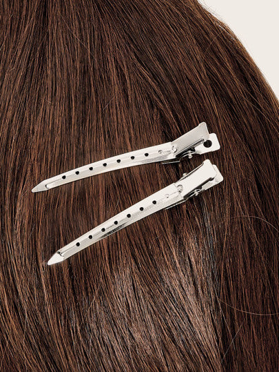 10 قطعة من مقاطع شعر القطع المهنية على شكل منقار البطة - مشابك شعر من المعدن بتصميم موجي فضي للتصفيف والقص والتجعيد والصبغ - مقاطع شعر مسطحة مانعة للانزلاق للتقسيم الدقيق - أدوات حلاقة معدنية متينة لصالون التجميل والمنزل - تصميم مقاوم للحرارة ومانع...