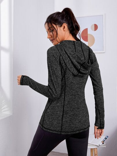 Sport Studio جاكيت رياضي مقنع بفتحة بصبغة فضاء