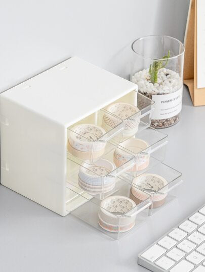 قطعة واحدة 3 طوابق صندوق تخزين سطح المكتب , أسلوب الشمال صندوق تخزين الدرج الى مرتب شبكة مقبض