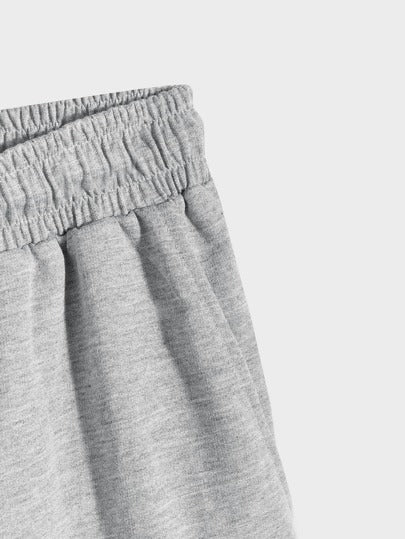 Manfinity Homme شورت تريك بلون موحد وبرباط خصر للرجال