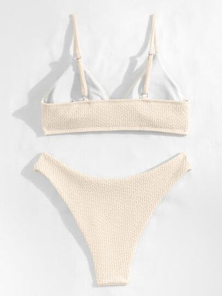 طقم تانكيني حريمي Swim Basics محكم تانكيني سباحة طقم سباحة كامي حمالة صدر & قص عالي 2قطع بدلة سباحة