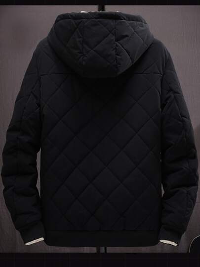 Manfinity Homme جاكيت رجالي مقاوم للحرارة مزود بسحاب وقلنسوة بدون جاكيت