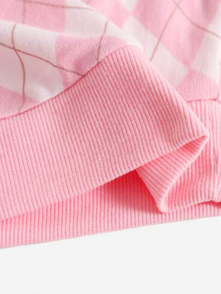 EZwear قميص قطني بدون أكمام مخطط بالألوان التباينية الرقبة الدائرية الضيقة باللون الوردي مع طباعة آجل