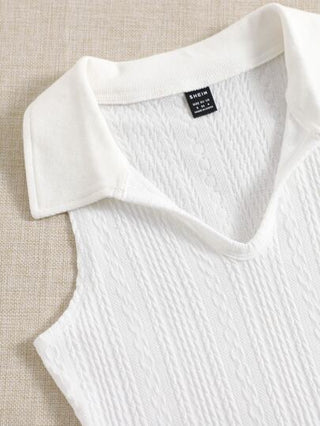 EZwear لباس علوي بدون أكمام موحدة اللون محكم