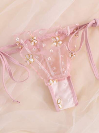 Pure Desire طقم ملابس داخلية شبكي شفاف بطباعة زهر