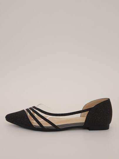 الكعب المنخفض شفاف مدبب مريح للطرف النساء السهل الارتداء