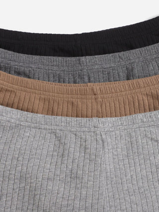 EZwear 4 قطع من السراويل القصيرة الكاجوال والمحبوكة بتريكو فصلي