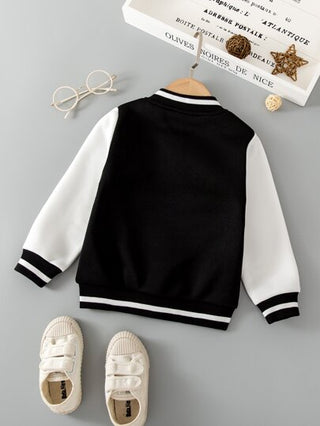 SHEIN جاكيت صوفي رياضي مزين بخطاب لصبي شاب