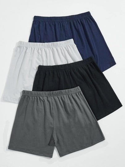 Manfinity بوكسر رجالي بلون موحد 4 قطع