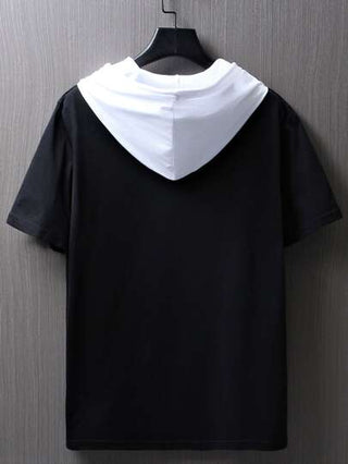 Manfinity Hypemode رجالي تي-شيرت صالح ذات كم قصير وهودي، تي شيرت غرافيك رمضاني بقصة عادية للصيف من البوليستر