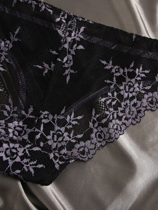 Shein Underwear&Sleepwear Basics ثلاثة سروال دانتيل نسائي بنمط الأزهار