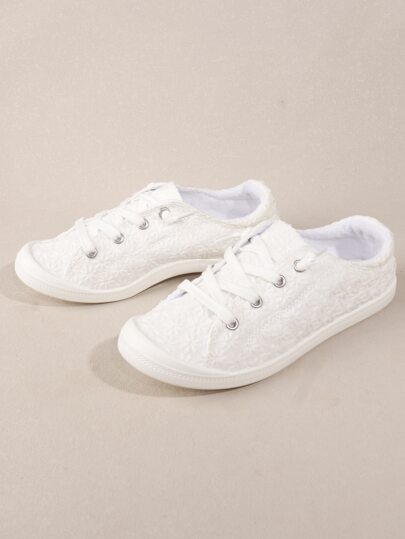 حذاء رياضي للنساء الموضة لين مريح خارجي كل موسم باصابع قدم دائري رباط كاجوال