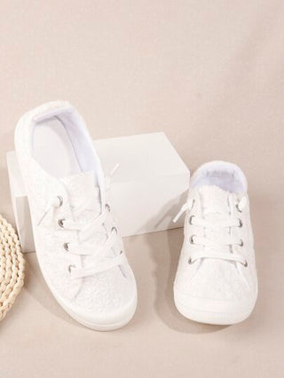 حذاء رياضي للنساء الموضة لين مريح خارجي كل موسم باصابع قدم دائري رباط كاجوال