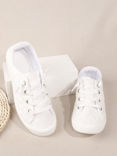 حذاء رياضي للنساء الموضة لين مريح خارجي كل موسم باصابع قدم دائري رباط كاجوال