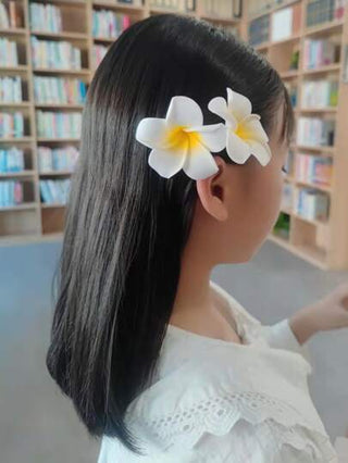 مشبك شعر مزين بزهور طفلة صغيرة - 4 قطع